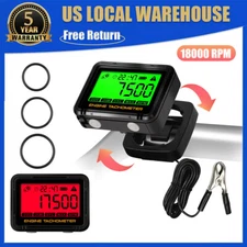 Digital RPM Hour Meter Tachometer Gauge Timer Backlight Waterproof 2/4  Stroke