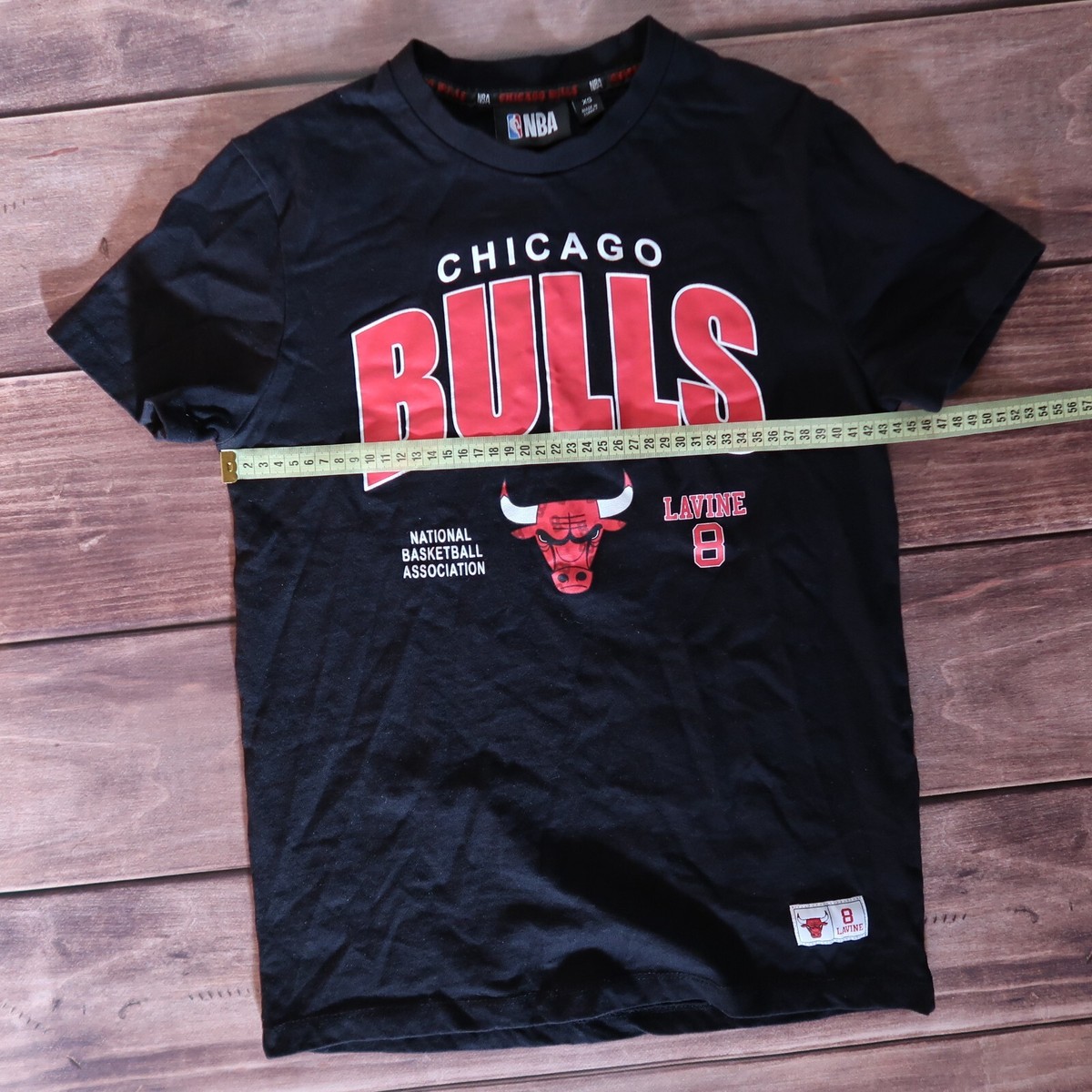 Chicago Bulls NBA Tee Aop Print Bull Basketball Y2K Cotton Black