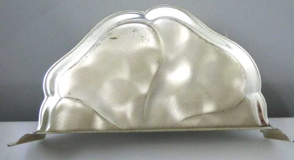 Silver Plate Metal Napkin Letter Card Holder IKORA Brushed Germany WMF Vintage - Image 2 of 4