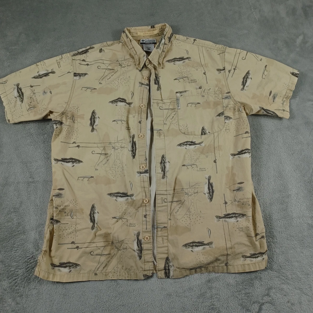 Chemise vintage imprimé ferme animaux coq Made in France coton L unisexe - Vêtements