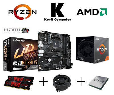 PC Bundle AufrüstKit Ryzen 5 5500 6x4,2GHz + Gigabyte A520M DS3H +32GB 3600MHz