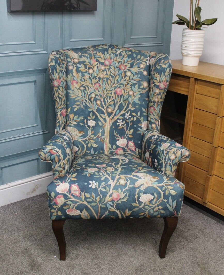JOHN LEWIS WINGBACK ARMCHAIR IN WILLIAM MORRIS INSPIRED FABRIC eBay