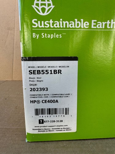 Reman. Staples SEB551BR Black (Compatible with HP CE400A) Cartridge Toner - Picture 3 of 5