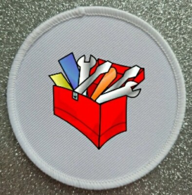 3'' Werkzeugkiste Arbeiter Bauarbeiter Schreiner Klempner Sublimation Eisen/Nähen Patch Abzeichen 
