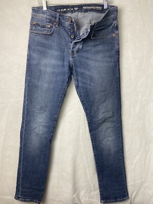 Clockhouse THE SLIM MEN'S DENIM JEANS SLIM STRETCH  BUTTON FLY BLUE SIZE 32 X32