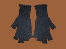 MILITARY OPEN FINGER GLOVES BLACK FINGERLESS D-3A STYLE 85% WOOL 15% NYLON  