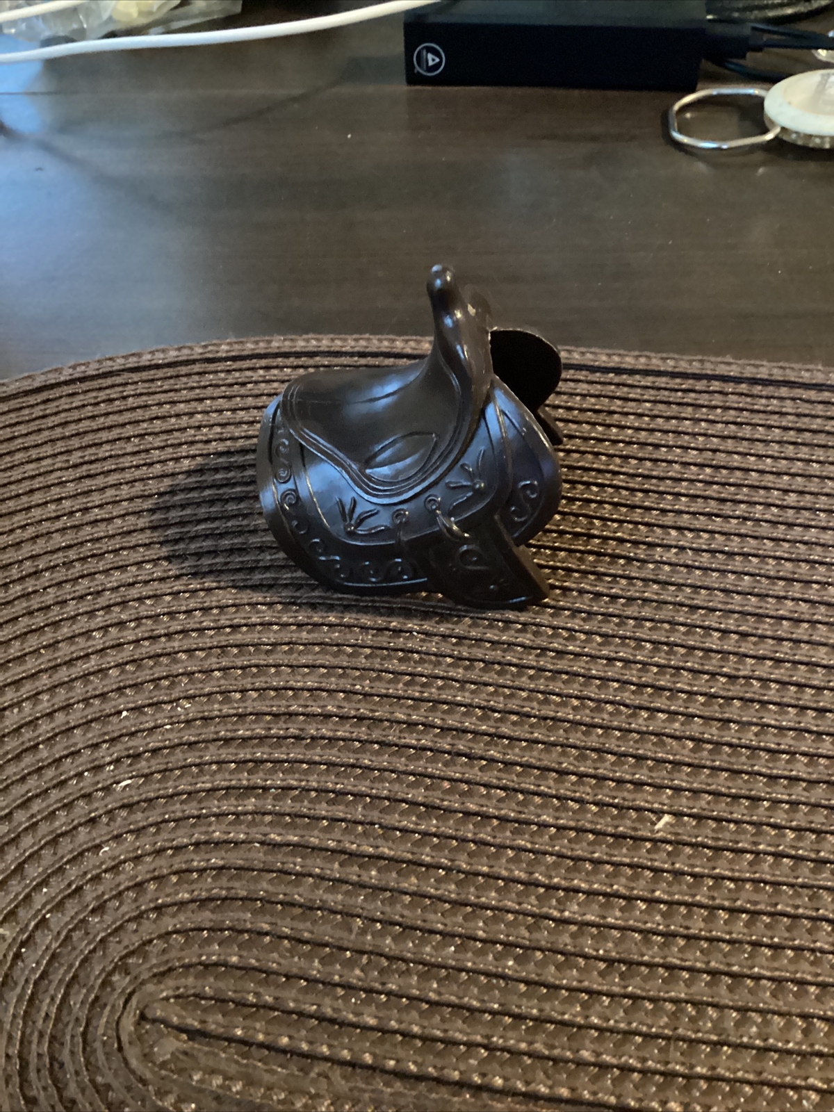 vintage hard plastic horse figure saddle Part For Cowboy Western Toy