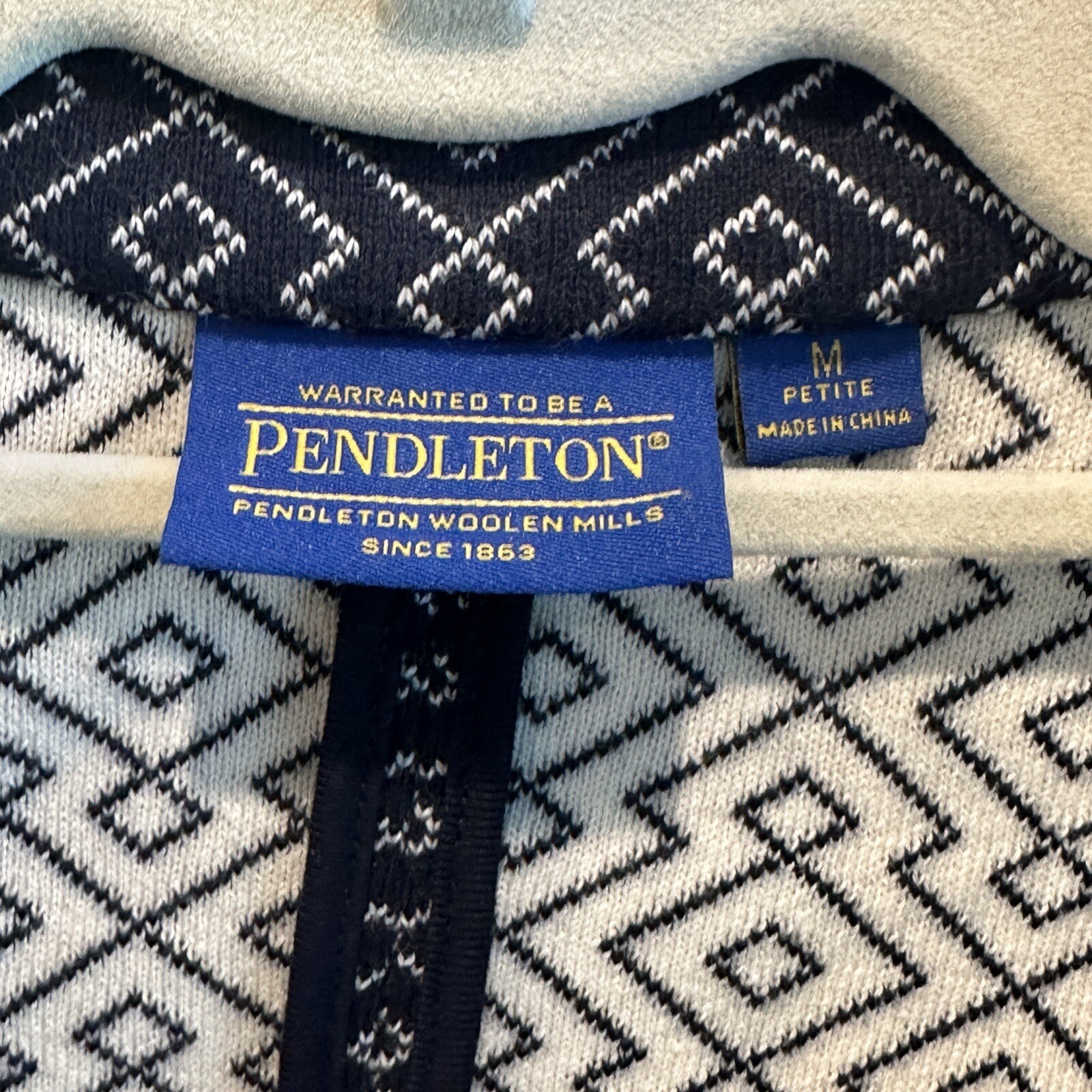 Pendleton Blazer Women's Medium Blue Geometric Pr… - image 8