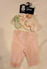 Lot Of Gerber Infant Clothes Pants 0 To 3 Months  4 Pack Mittens