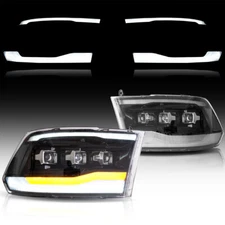 Fits 2009-2018 Dodge Ram 1500 2500 3500 LED DRL Projector Headlights Sequential