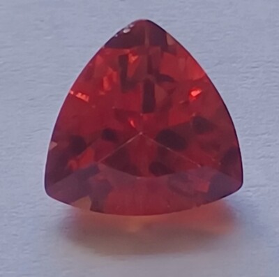 1 synthetische Steine  5 x 5 mm, Trillion, Padparacha, Orange, Facetten-, #55