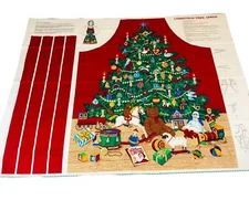 Vintage Cranston VIP Christmas Tree Bib Apron Panel - Uncut