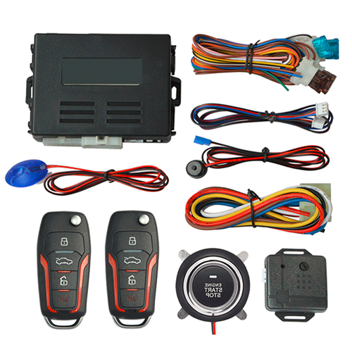 Kit de arranque remoto sistema de entrada sin llave de alarma de automóvil arranque con botón pulsador de una sola tecla - Imagen 1 de 18