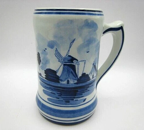 Delft Blue Hand Painted Made In Holland Mug Windmill