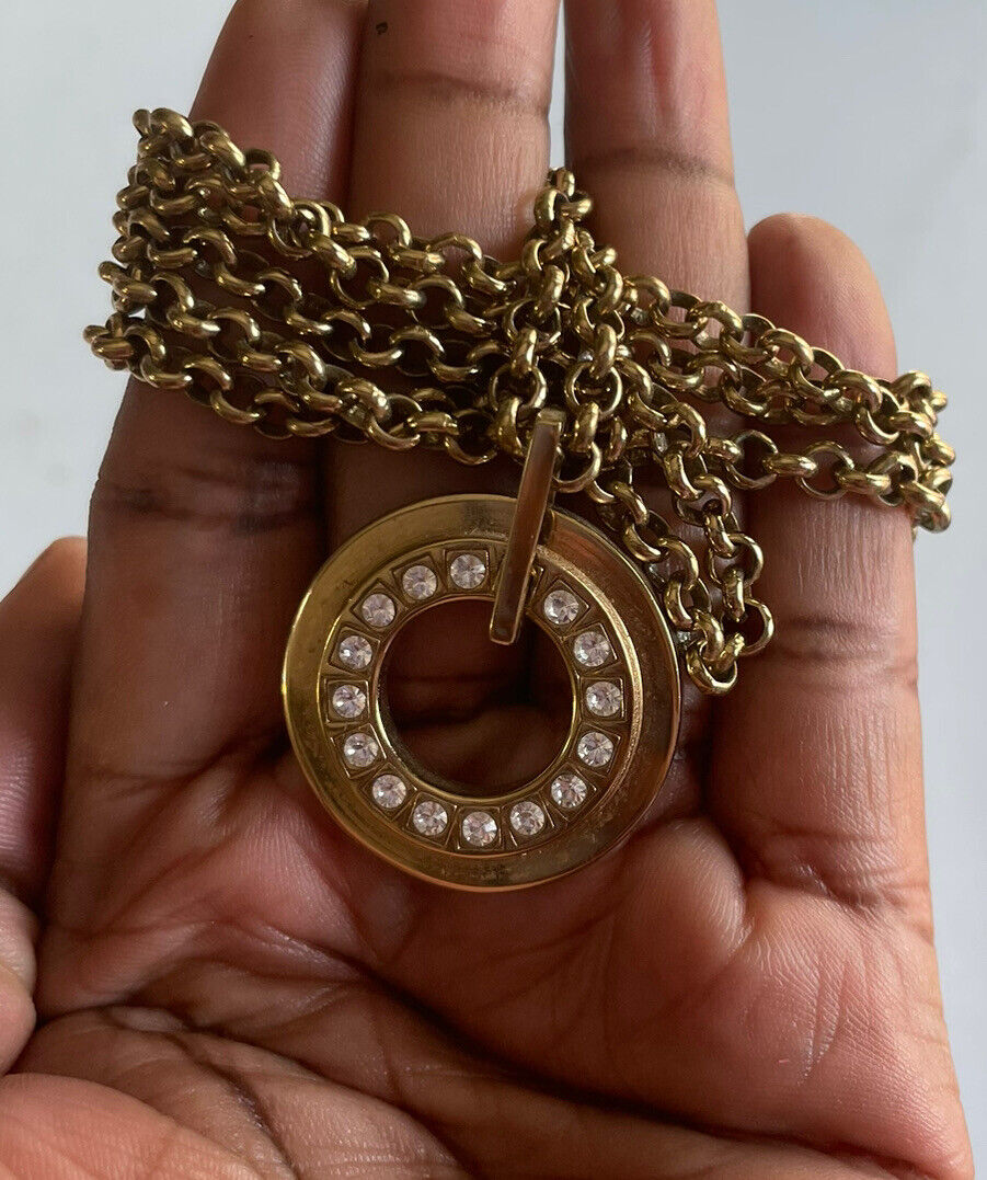 DYRBERG KERN Circle Pendant Necklace Set Gold ton… - image 3