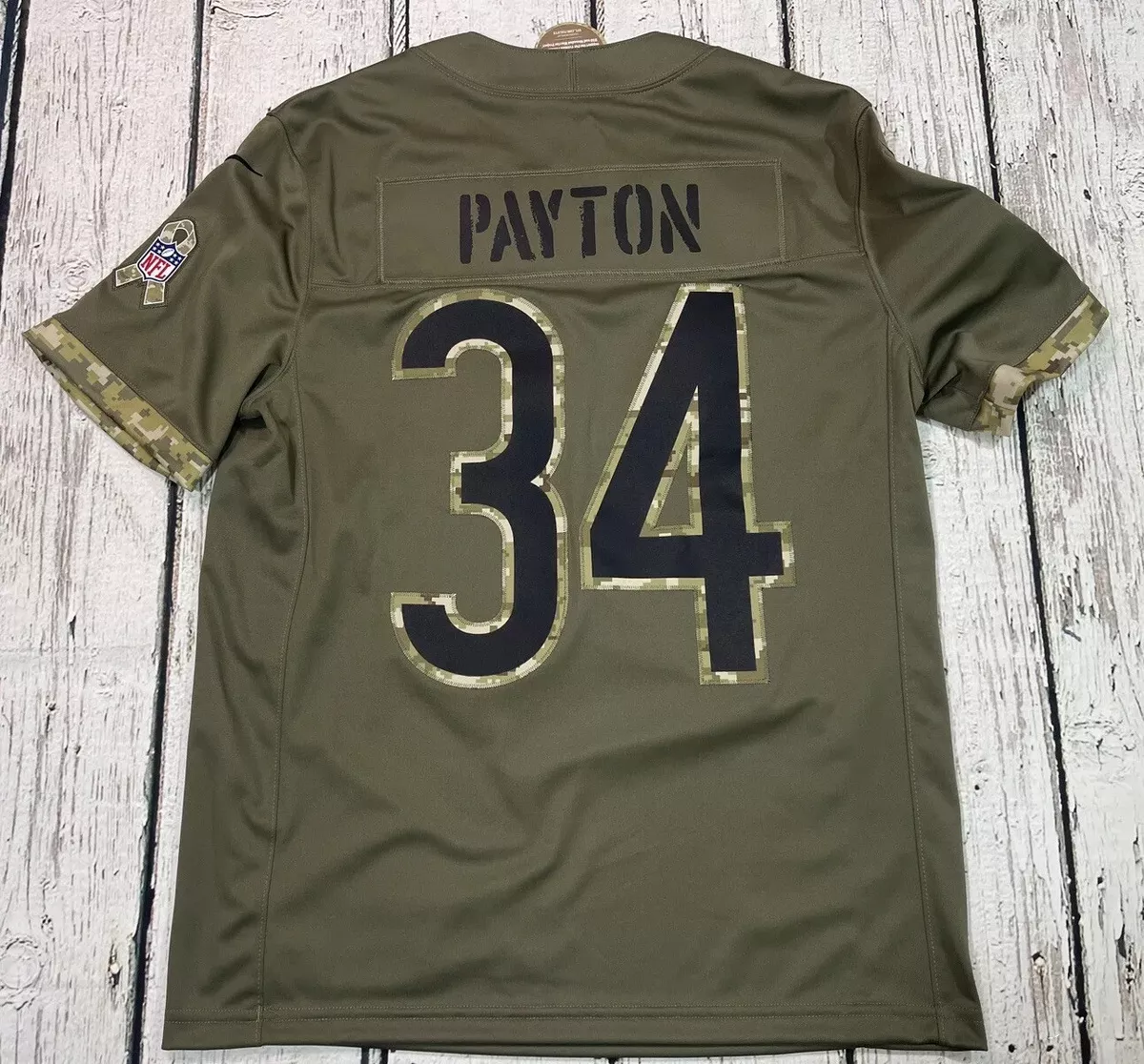 Walter Payton Jersey Medium Camo Chicago Bears Nike Salute To