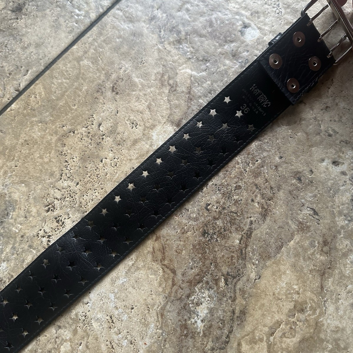 Rare Vtg 90s USA Made Hot Topic Star 3 Prong Leather studded  display picture 2