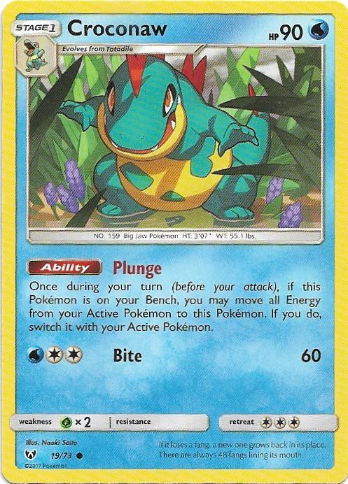 Croconaw 19/73 Common Shining Legends Pokemon Near Mint