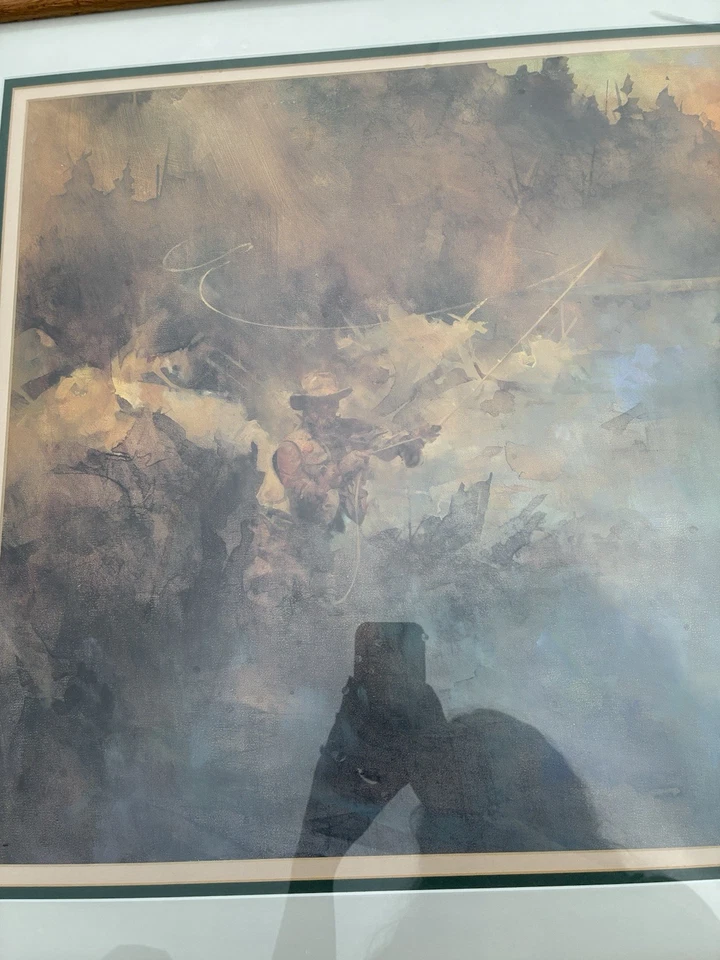 Arte de pared creativo enmarcado decorativo de pesca con mosca multicolor Foto 2 de 3