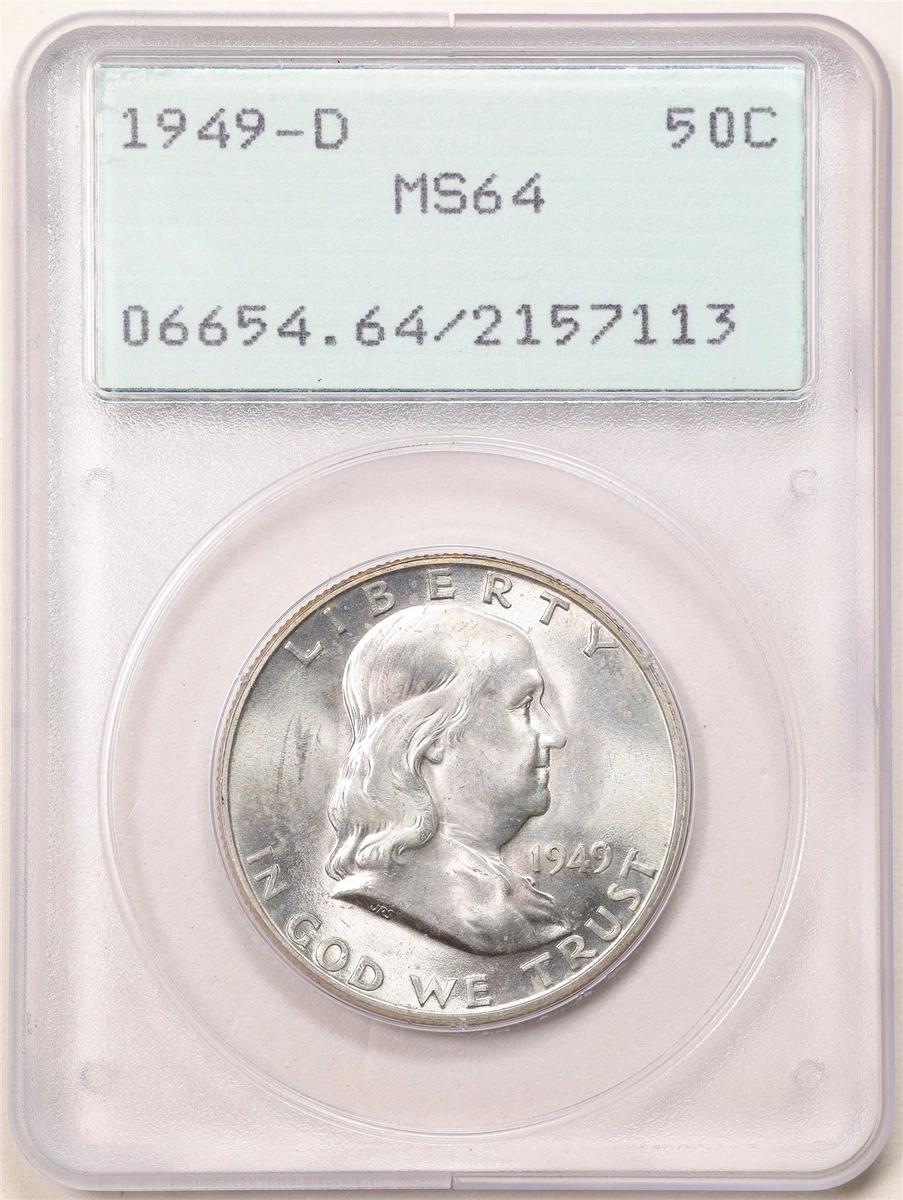 1949 Year Grade MS 64 Franklin Half Dollars (1948-1963) for sale