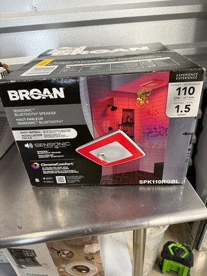 Broan NuTone ChromaComfort Sensonic Exhaust Fan Bluetooth Speaker LED Light