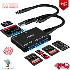 SD Card Reader 7 in 1, USB 3.0 Memory Card Reader/Writer 5Gbps for SD/Micro SD/M