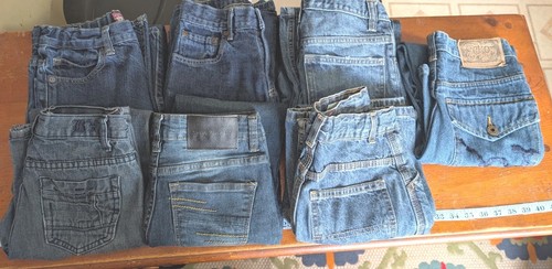 Boy Denim Jeans Lot Of 7 Blue 10-12 Everyday Casual Play School Wear Zipup - Picture 2 of 17