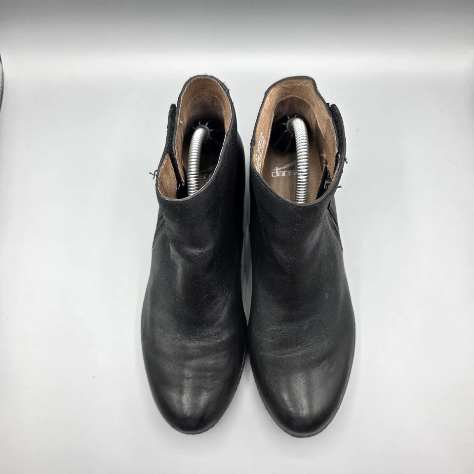 Botines Dansko Layla Mujer 37 Cuero Negro Oculto Tacón de Cuña Botines Cremallera Foto 4 de 4