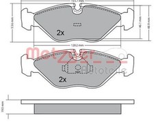 Original METZGER Bremsbelagsatz Scheibenbremse 1170293 für Saab