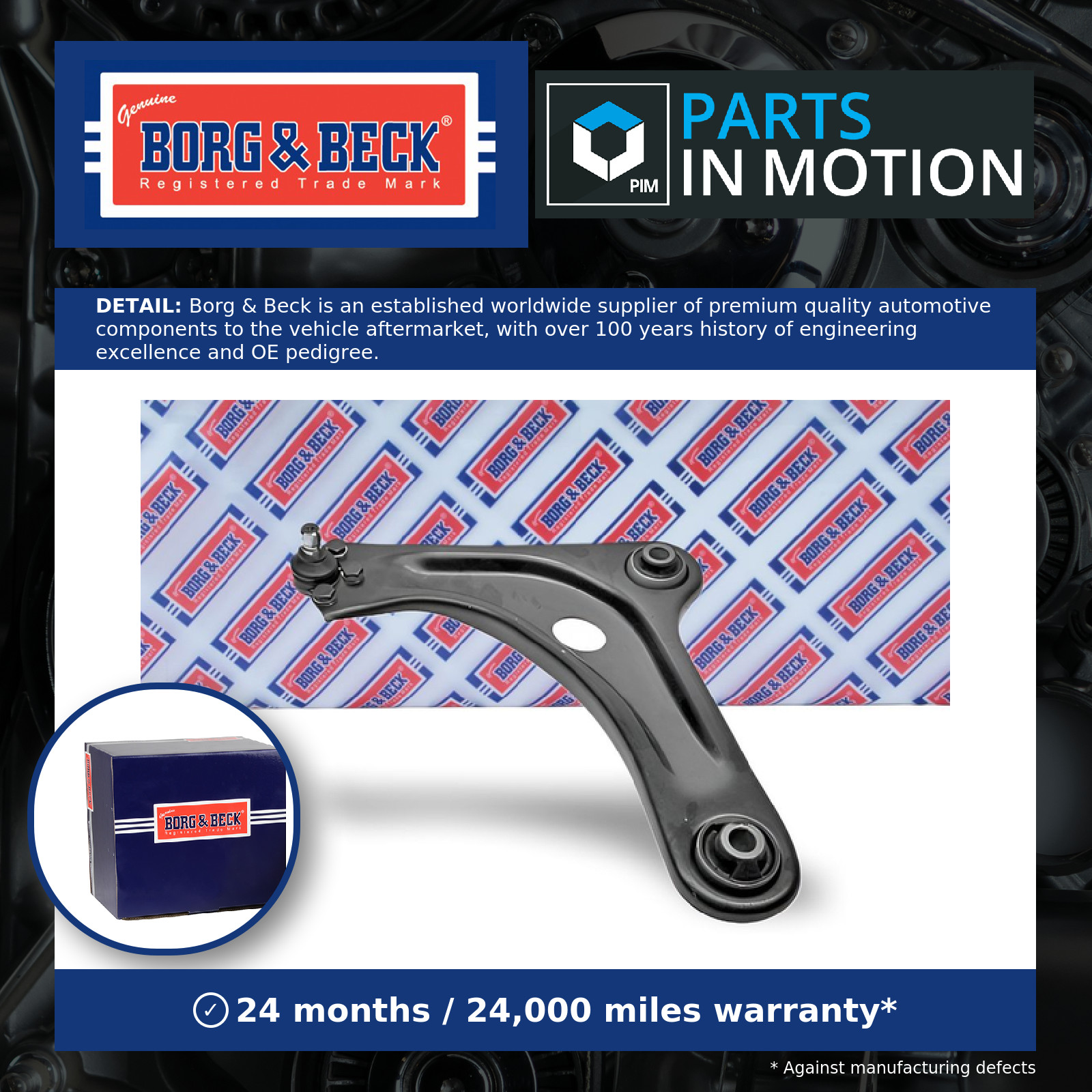 Wishbone / Suspension Arm BCA6835 Borg & Beck Track Control 3520W7 3520W8 3520X1