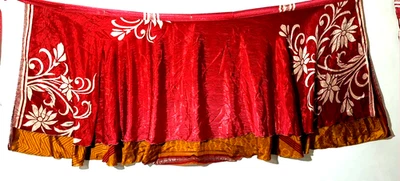 Women's Indian Sari Wrap Skirt Handmade Reversible Vintage Hippie XL Tea - Image 1 of 4