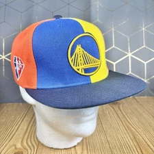 Golden State Warriors Pinwheel 75 Snapback Hat Cap Mitchell & Ness Rainbow Pride