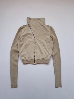 Rick Owens DRKSHDW Mountain Sweat Zip Beige Size Small Womens High Neck