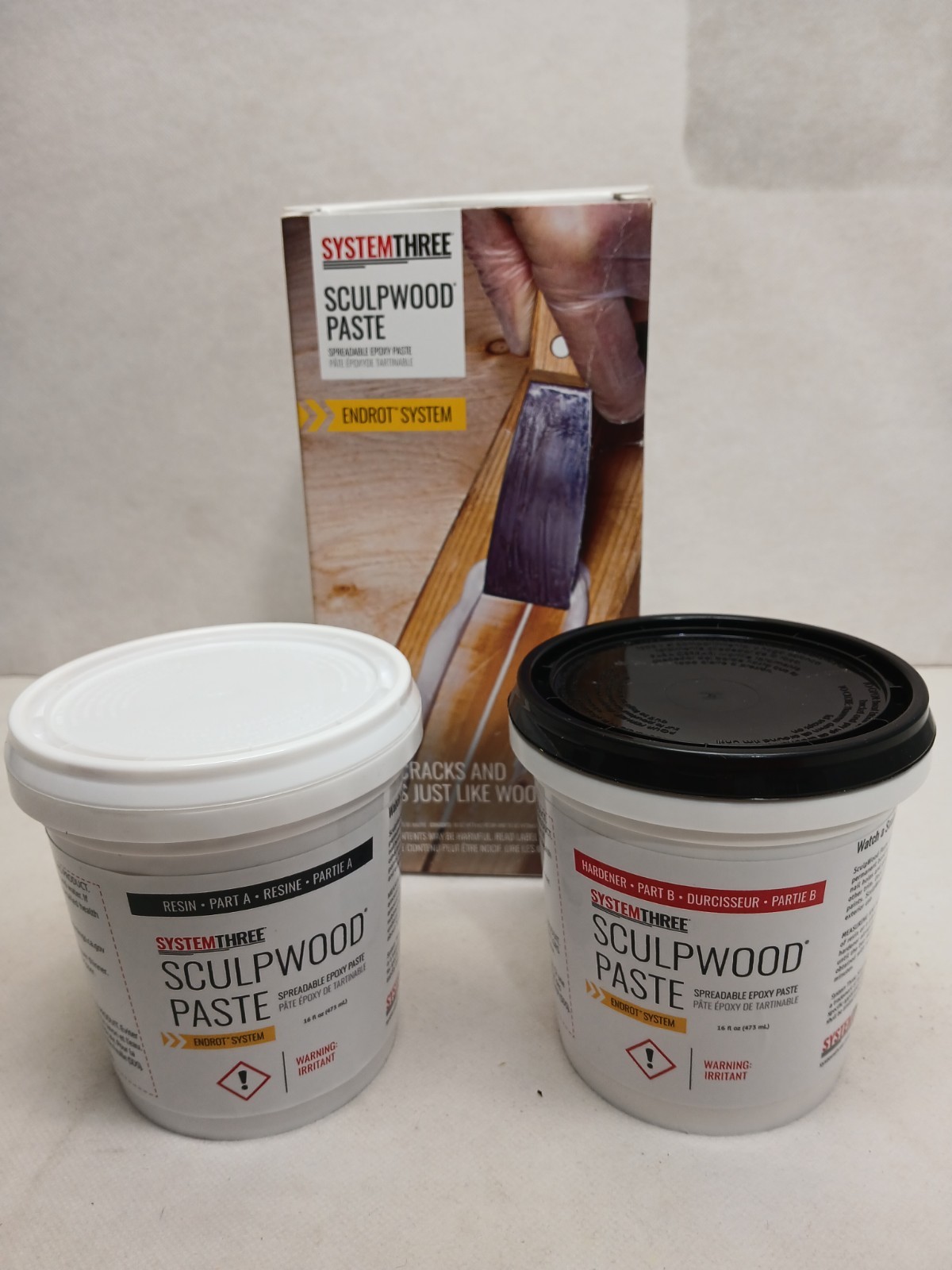 System Three Sculpwood Paste Kit - Quart - 2 part spreadable epoxy wood repair