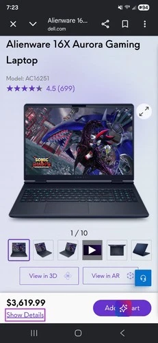 Alienware 16X Aurora Gaming Laptop Ultra 9 275HX 64GB 2TB SSD RTX 5070 16" 2.5K