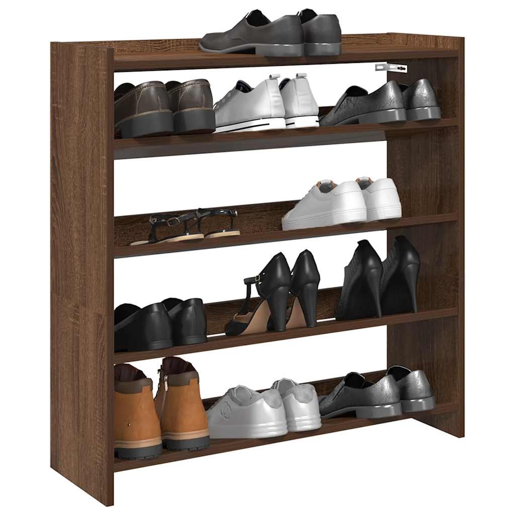 Mobile Porta Scarpe Rovere Marrone 80x25x81 cm | Design Slim Moderno
