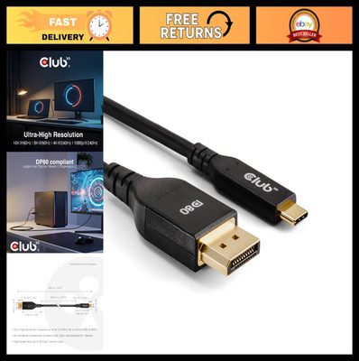 USB C to DisplayPort 2.1 Cable 8K 240Hz 4K 720Hz HDR | VESA DP80 Certified 80Gbp