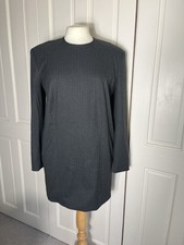 GREY SHIFT DRESS BUSINESS OFFICE PINSTRIPE RESERVED M APPROX 14 bnwt