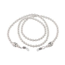 Pearl Beaded Eyeglass Chain Holder, Elegant Sunglasses Reading Glasses Cord N...
