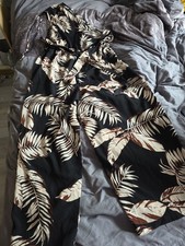 Leaf Print One Shoulder Jumpsuit