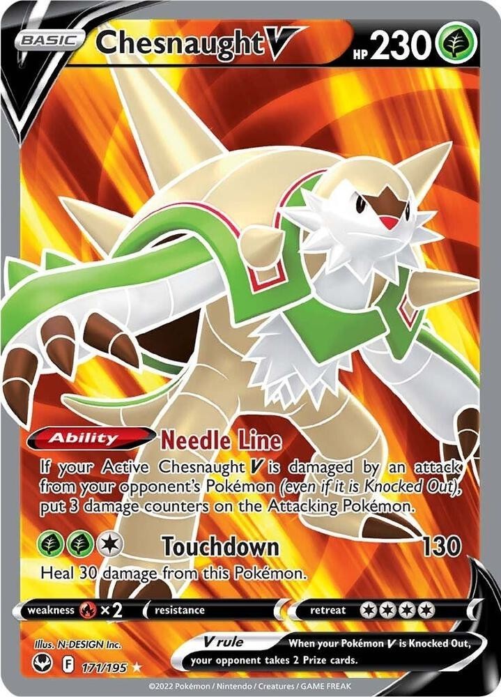 Pokemon Silver Tempest Full Art Chesnaught V 171/195 - Near Mint (NM)