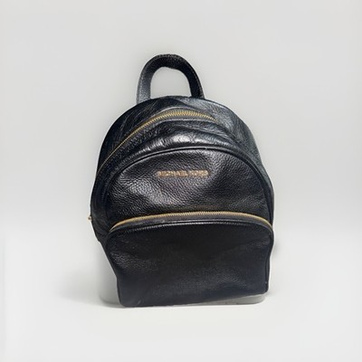 Michael Kors Medium Abbey Backpack Bag Pebbled Black Leather Excellent for Fall