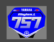 Yamaha Front Number Plate Graphic 2025 Custom Name Number Blue White MX Sticker