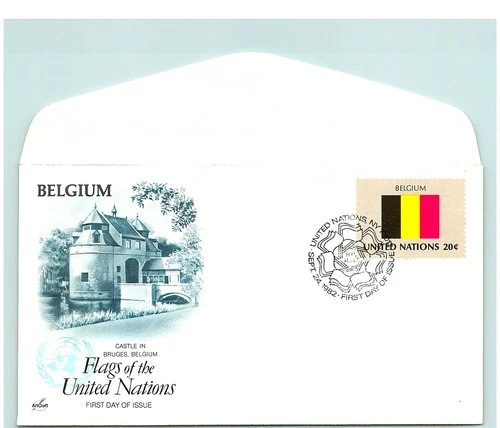 S05-1560, FLAG OF UNITED NATIONS: BELGIUM, ARTCRAFT FDC