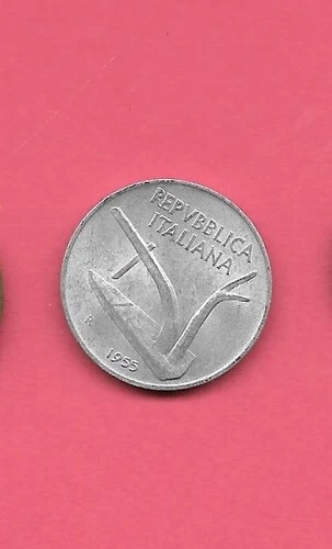 Photo of a 1955 Italy 10 Lire (1946-2001) from an eBay listing that sold on Jul 23, 2026