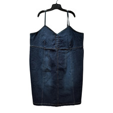 Vintage Venezia Denim Mini Dress 28 Dark Wash Stretch Spaghetti Strap NWT