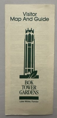 Vintage Visitor Map And Guide Box Tower Gardens Brochure Lake Wales Florida
