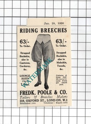 Frederick Poole & Co London Schneider - 1926 kleine Anzeige