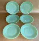 Vintage Fire King Glass Jadeite Green Set of 6 Plates Dishes 9 1/4"