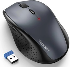 Image of TECKNET Wireless Mouse, 2.4G USB Computer Mouse with 6-Level Adjustable 4800 DPI